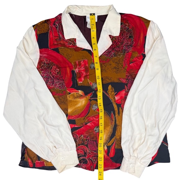 Bobbie Brooks Vintage Blouse Size 20 Abstract Print Puff Sleeve USA Made - Picture 6 of 10